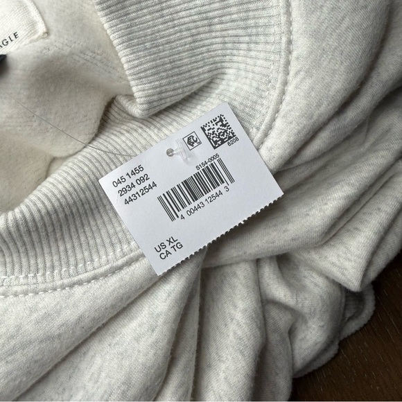 American Eagle Every Day Luxe Mock Neck Sweatshirt Size XL Light Heather Gray - Picture 14 of 14